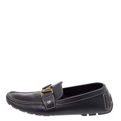 Pre Owned حذاء لوفرز لوي فيتون مونت كارلو جلد بني سليب أون مقاس 43.5