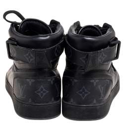 Louis Vuitton Black Monogram Canvas and Leather Rivoli Sneaker Boots Size 43.5