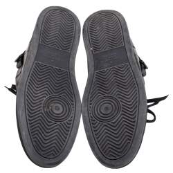 Louis Vuitton Black Monogram Canvas and Leather Rivoli Sneaker Boots Size 43.5
