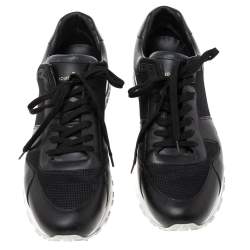 مملوكة مسبقًا حذاء رياضي لوي فيتون ران أواي كانفاس مونوغرامي وشبك أسود مقاس 45