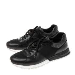 مملوكة مسبقًا حذاء رياضي لوي فيتون ران أواي كانفاس مونوغرامي وشبك أسود مقاس 45