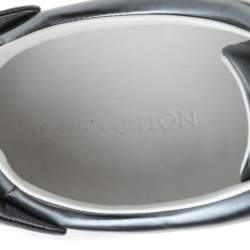 Pre Owned Louis Vuitton Metallic Silver Leather Frontrow Low Top Sneakers Size 45