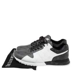 Pre Owned حذاء رياضي لوي فيتون ران أواي كانفاس مونوغرامي ثلاثي اللون مقاس 45