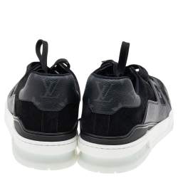 Pre Owned حذاء رياضي لوي فيتون ترينر أل في سويدي وكانفاس إيكليبس مونوغرامي مقاس 42