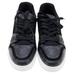 Pre Owned حذاء رياضي لوي فيتون ترينر أل في سويدي وكانفاس إيكليبس مونوغرامي مقاس 42