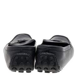 Pre Owned حذاء لوفرز لوي فيتون جلد أسود شعار ماركة بفيونكة سليب أون مقاس 44