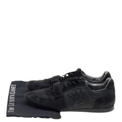 Louis Vuitton Black Fabric And Suede Low Top Sneakers Size 43