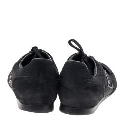 Louis Vuitton Black Fabric And Suede Low Top Sneakers Size 43