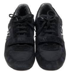 Louis Vuitton Black Fabric And Suede Low Top Sneakers Size 43