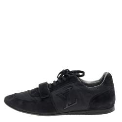Louis Vuitton Black Fabric And Suede Low Top Sneakers Size 43