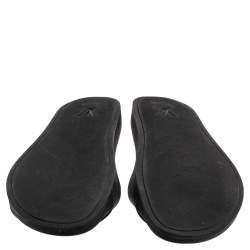 Pre Owned Louis Vuitton Graphite Damier Embossed Canvas Waterfront Flat Slides Size 44.5