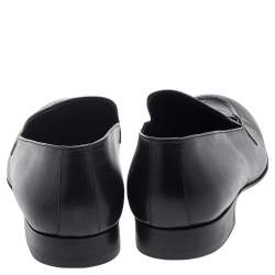 Louis Vuitton Black Leather Slip on Loafers Size 45