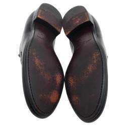 Louis Vuitton Black Leather Slip on Loafers Size 45