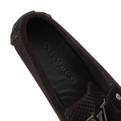 مملوكة مسبقًا حذاء لوفرز لوي فيتون سليب أون مونت كارلو سويدي بني داكن مقاس 41