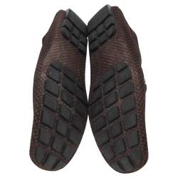 مملوكة مسبقًا حذاء لوفرز لوي فيتون سليب أون مونت كارلو سويدي بني داكن مقاس 41