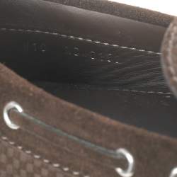 Pre Owned حذاء لوفرز لوي فيتون سويدي دامية صغير بني بفيونكة مقاس 44