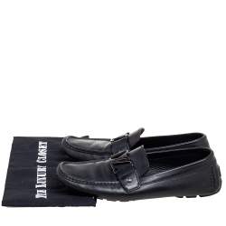 مملوكة مسبقًا حذاء لوفرز لوي فيتون مونت كارلو جلد أسود مقاس 42