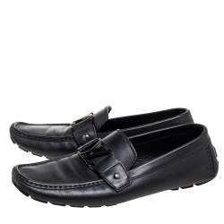 مملوكة مسبقًا حذاء لوفرز لوي فيتون مونت كارلو جلد أسود مقاس 42