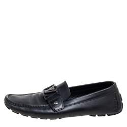 مملوكة مسبقًا حذاء لوفرز لوي فيتون مونت كارلو جلد أسود مقاس 42