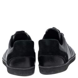 Pre Owned حذاء رياضي لوي فيتون فوسيلاغ سويدي وجلد أسود عنق منخفض مقاس 42 