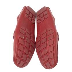 Pre Owned حذاء لوفرز لوي فيتون مونت كارلو جلد أحمر مقاس 44.5