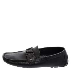 Pre Owned Louis Vuitton Black Leather Monte Carlo Loafers Size 42.5