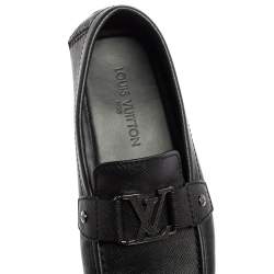 Pre Owned Louis Vuitton Black Leather Monte Carlo Loafers Size 42.5