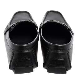 Pre Owned Louis Vuitton Black Leather Monte Carlo Loafers Size 42.5