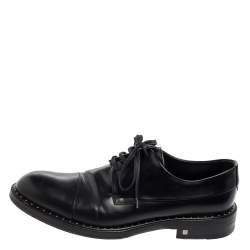 Pre Owned Louis Vuitton Black Leather Lace Up Derby Size 42