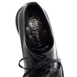 Pre Owned Louis Vuitton Black Leather Lace Up Derby Size 42