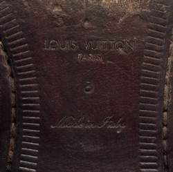 Pre Owned Louis Vuitton Black Leather Lace Up Derby Size 42