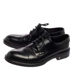 Pre Owned Louis Vuitton Black Leather Lace Up Derby Size 42