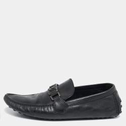 Louis Vuitton Black Leather Damier Infini Hockenheim Slip On Loafers Size 41 