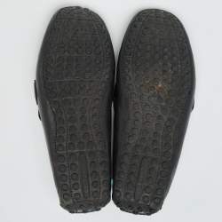 Louis Vuitton Black Leather Damier Infini Hockenheim Slip On Loafers Size 41 