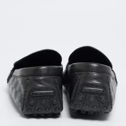Louis Vuitton Black Leather Damier Infini Hockenheim Slip On Loafers Size 41 