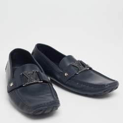 مملوكة مسبقًا Louis Vuitton Midnight Blue Leather Monte Carlo Loafers Size 42
