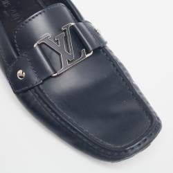 مملوكة مسبقًا Louis Vuitton Midnight Blue Leather Monte Carlo Loafers Size 42