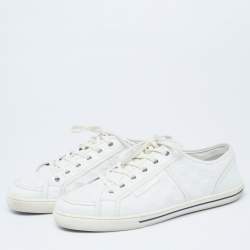 Louis Vuitton White Damier Leather Offshore Low-Top Sneakers Size 42 Louis  Vuitton