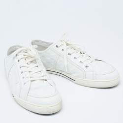 Pre Owned Louis Vuitton White Damier Leather Offshore Low-Top Sneakers Size 42