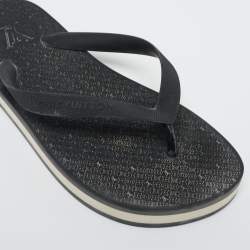 Pre Owned Louis Vuitton Black Rubber Thong Flat Sandals Size  40.5