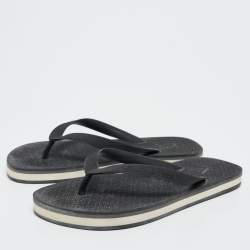 Pre Owned Louis Vuitton Black Rubber Thong Flat Sandals Size  40.5