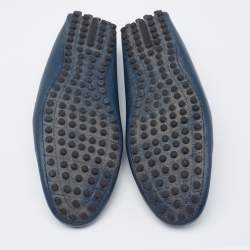Pre Owned Louis Vuitton Blue Leather Monte Carlo Loafers Size 41.5