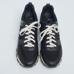 مملوكة مسبقًا Louis Vuitton Black Mesh and Leather Run Away Lace Up Sneakers Size 42