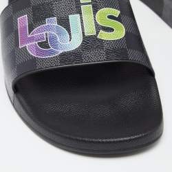 مملوكة مسبقًا Louis Vuitton Black Damier  Canvas Waterfront Sclipse Flat Sandals Size 42.5  