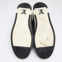 Pre Owned Louis Vuitton Black/Grey Damier Leather And Suede Propeller High Top Sneakers Size 43