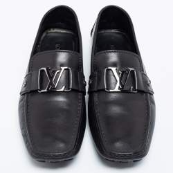 Pre Owned حذاء لوفرز لوي فيتون مونت كارلو جلد أسود مقاس 43