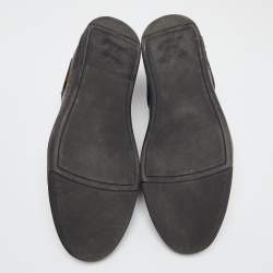 مملوكة مسبقًا حذاء رياضي لوي فيتون سلالوم جلد وكانفاس مون وغرامي بني بعنق منخفض مقاس 42.5