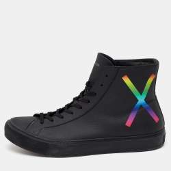 Louis Vuitton Men's Tattoo High-Top Sneakers Rainbow Taiga Leather Black  186399133
