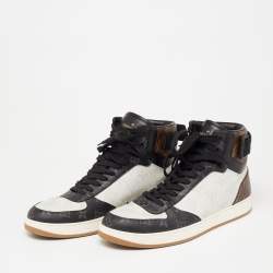 مملوكة مسبقًا Louis Vuitton Tricolor Monogram Canvas And Leather Rivoli High Top Sneakers Size 42