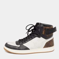 مملوكة مسبقًا Louis Vuitton Tricolor Monogram Canvas And Leather Rivoli High Top Sneakers Size 42